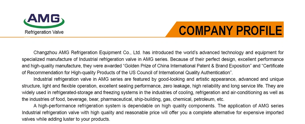 Ammonia Refrigeration Fluorine Servo-Operated Solenoid Globe Shut off Stop Check Control Valve